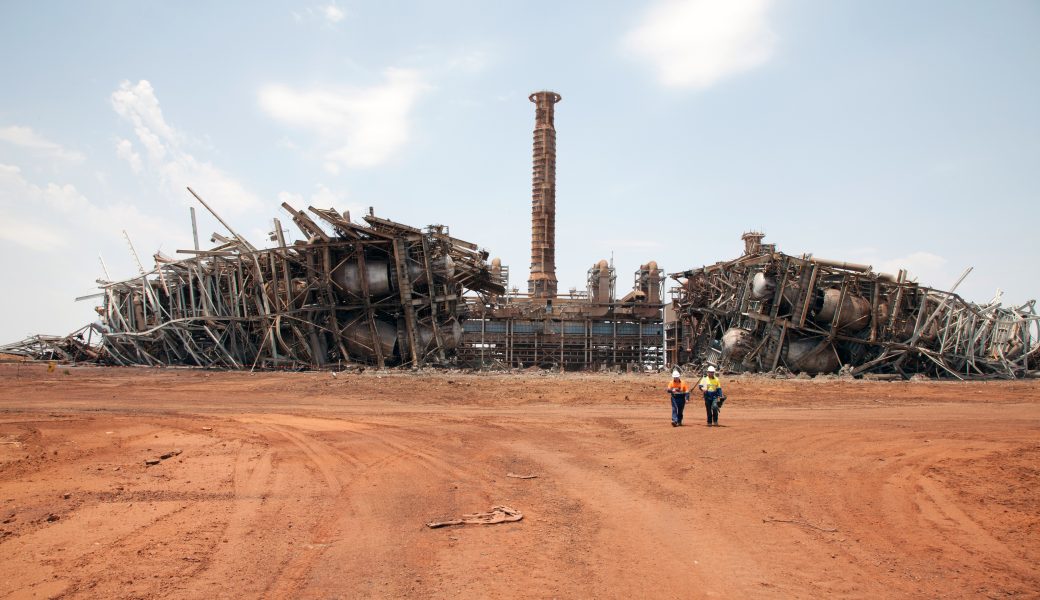 Boodarie Iron Hot Briquetted Iron HBI plant being demolished
