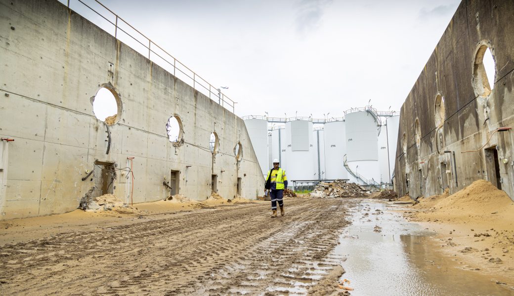 Staff working on a demolition site
